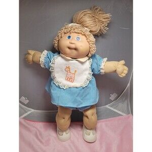 Vintage Jesmar Spain Cabbage Patch Kids Baby Doll Toy Blue Eyes Blonde Hair Girl